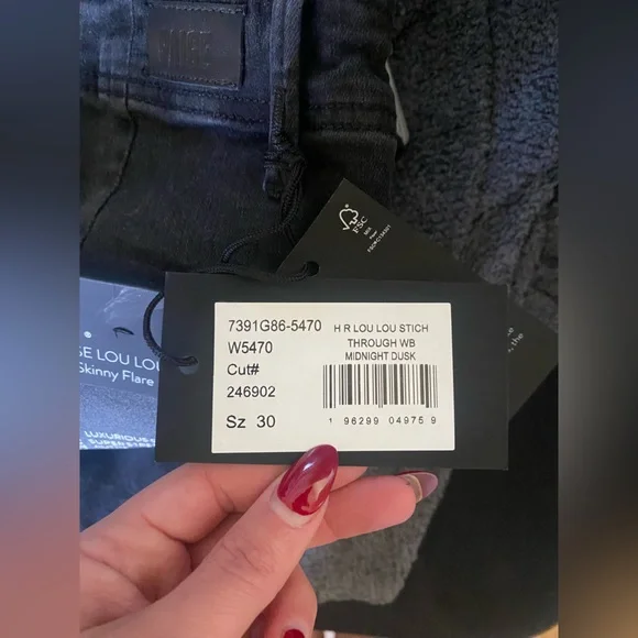 NWT Paige High Rise Lou Lou Flared Jeans - Midnight Dusk - Picture 9 of 13